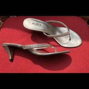 Mixit brand Laverne pewter heels